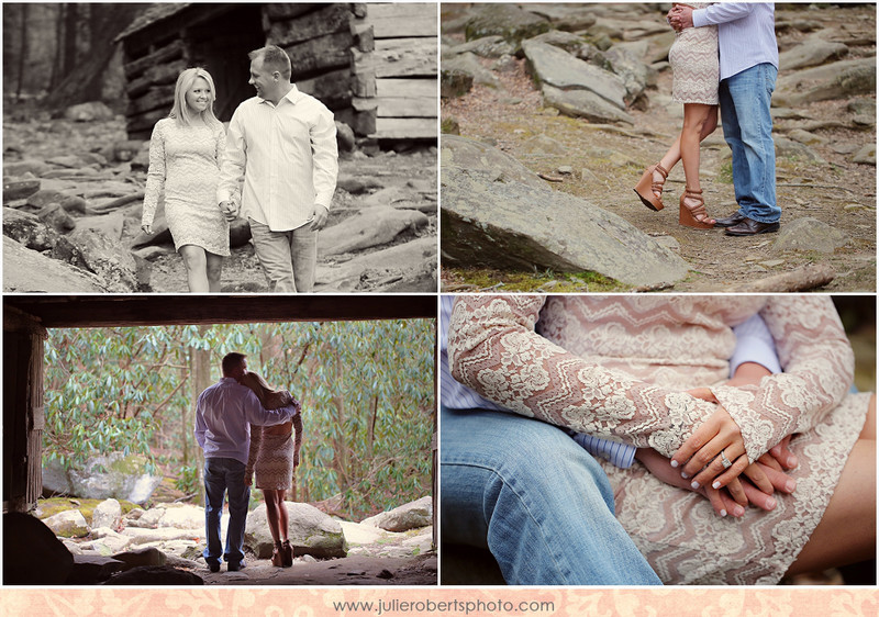 Rachel Talbot + Ben Hughes - Gatlinburg, Tennessee Engagement, Julie Roberts Photography
