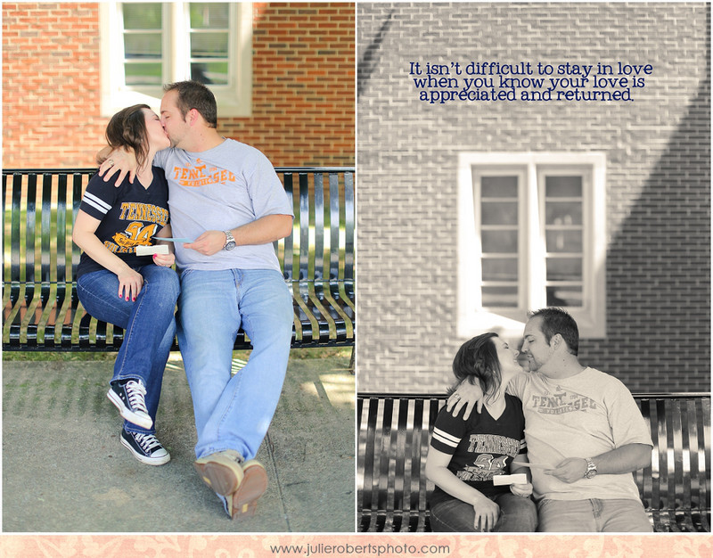 Beth and Adam - Knoxville Engagement Photos - University of Tennessee - The Hill, Julie Roberts Photography