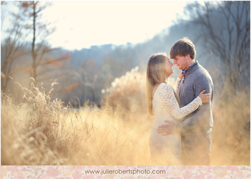 Elisa Wilhoit and Matt Crawford - Engagement photos at UT Gardens, Knoxville Tennessee, Julie Roberts Photography