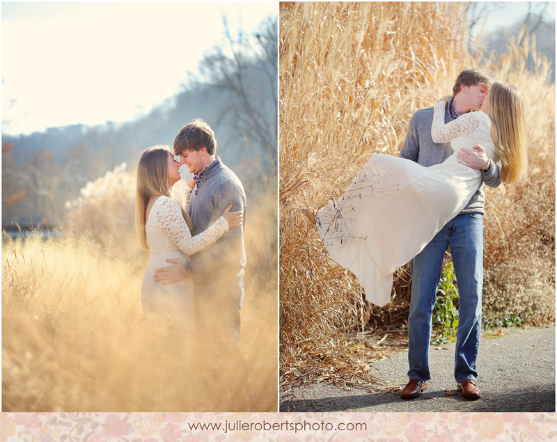 Elisa Wilhoit and Matt Crawford - Engagement photos at UT Gardens, Knoxville Tennessee, Julie Roberts Photography