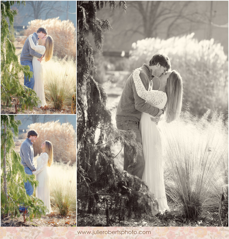 Elisa Wilhoit and Matt Crawford - Engagement photos at UT Gardens, Knoxville Tennessee, Julie Roberts Photography