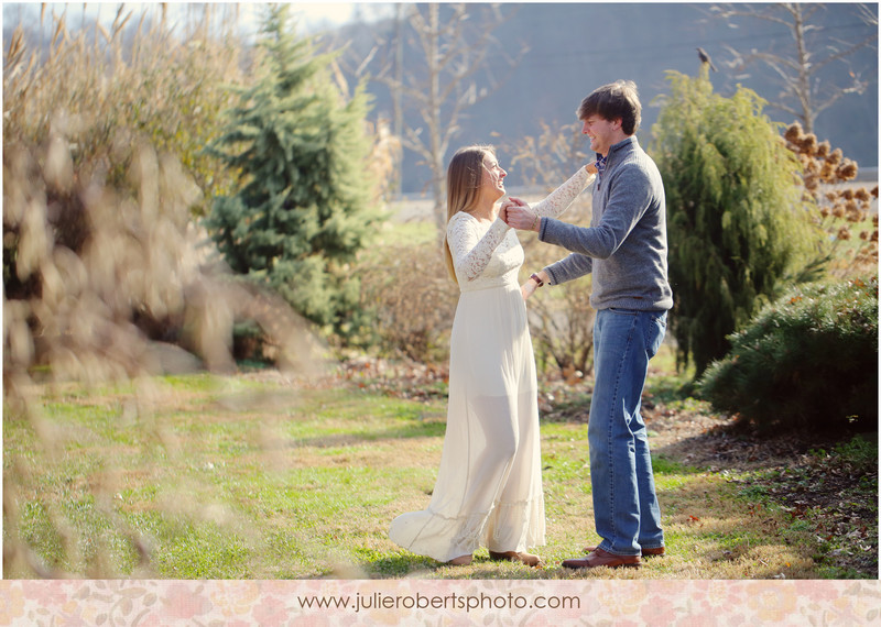 Elisa Wilhoit and Matt Crawford - Engagement photos at UT Gardens, Knoxville Tennessee, Julie Roberts Photography