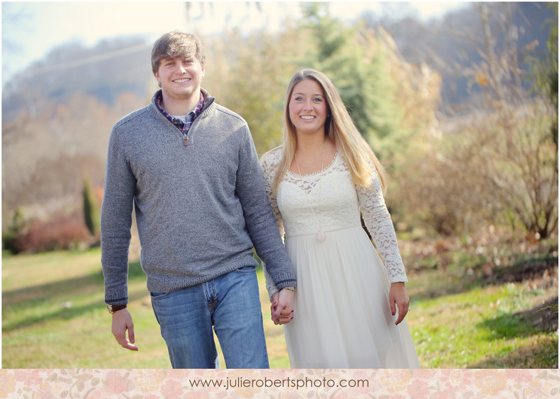 Elisa Wilhoit and Matt Crawford - Engagement photos at UT Gardens, Knoxville Tennessee, Julie Roberts Photography