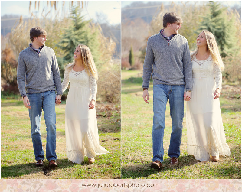 Elisa Wilhoit and Matt Crawford - Engagement photos at UT Gardens, Knoxville Tennessee, Julie Roberts Photography