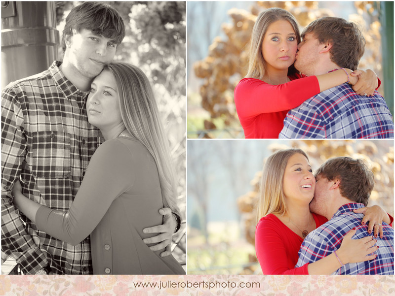 Elisa Wilhoit and Matt Crawford - Engagement photos at UT Gardens, Knoxville Tennessee, Julie Roberts Photography