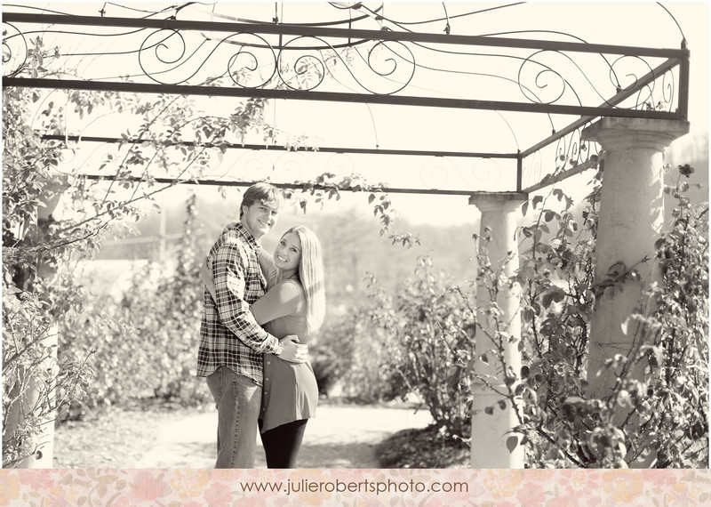 Elisa Wilhoit and Matt Crawford - Engagement photos at UT Gardens, Knoxville Tennessee, Julie Roberts Photography