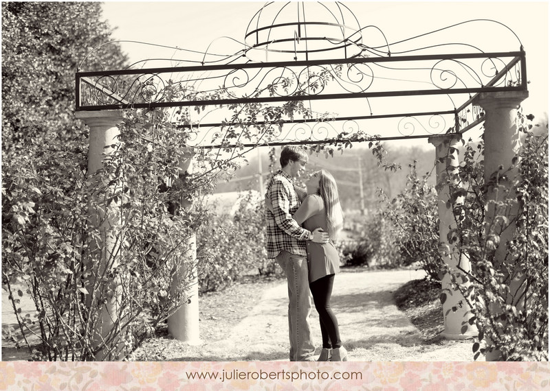 Elisa Wilhoit and Matt Crawford - Engagement photos at UT Gardens, Knoxville Tennessee, Julie Roberts Photography