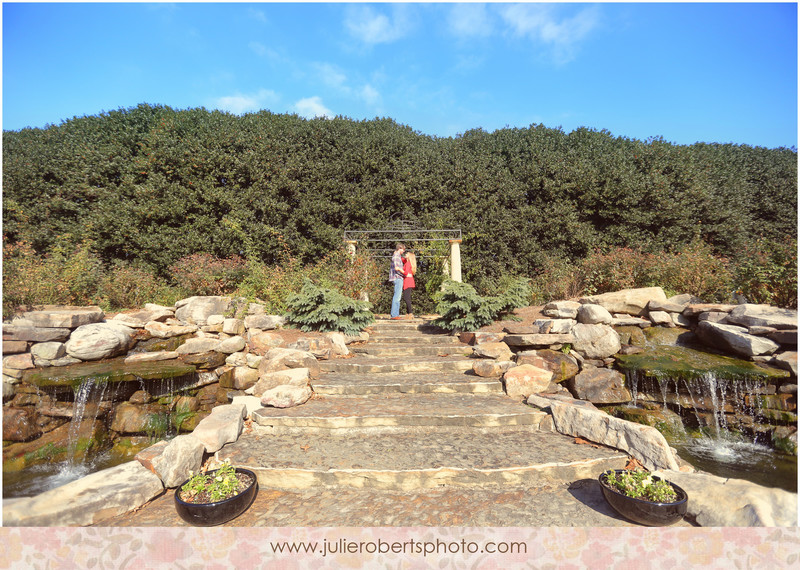 Elisa Wilhoit and Matt Crawford - Engagement photos at UT Gardens, Knoxville Tennessee, Julie Roberts Photography