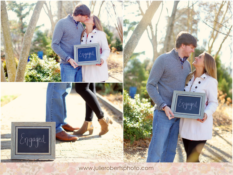 Elisa Wilhoit and Matt Crawford - Engagement photos at UT Gardens, Knoxville Tennessee, Julie Roberts Photography